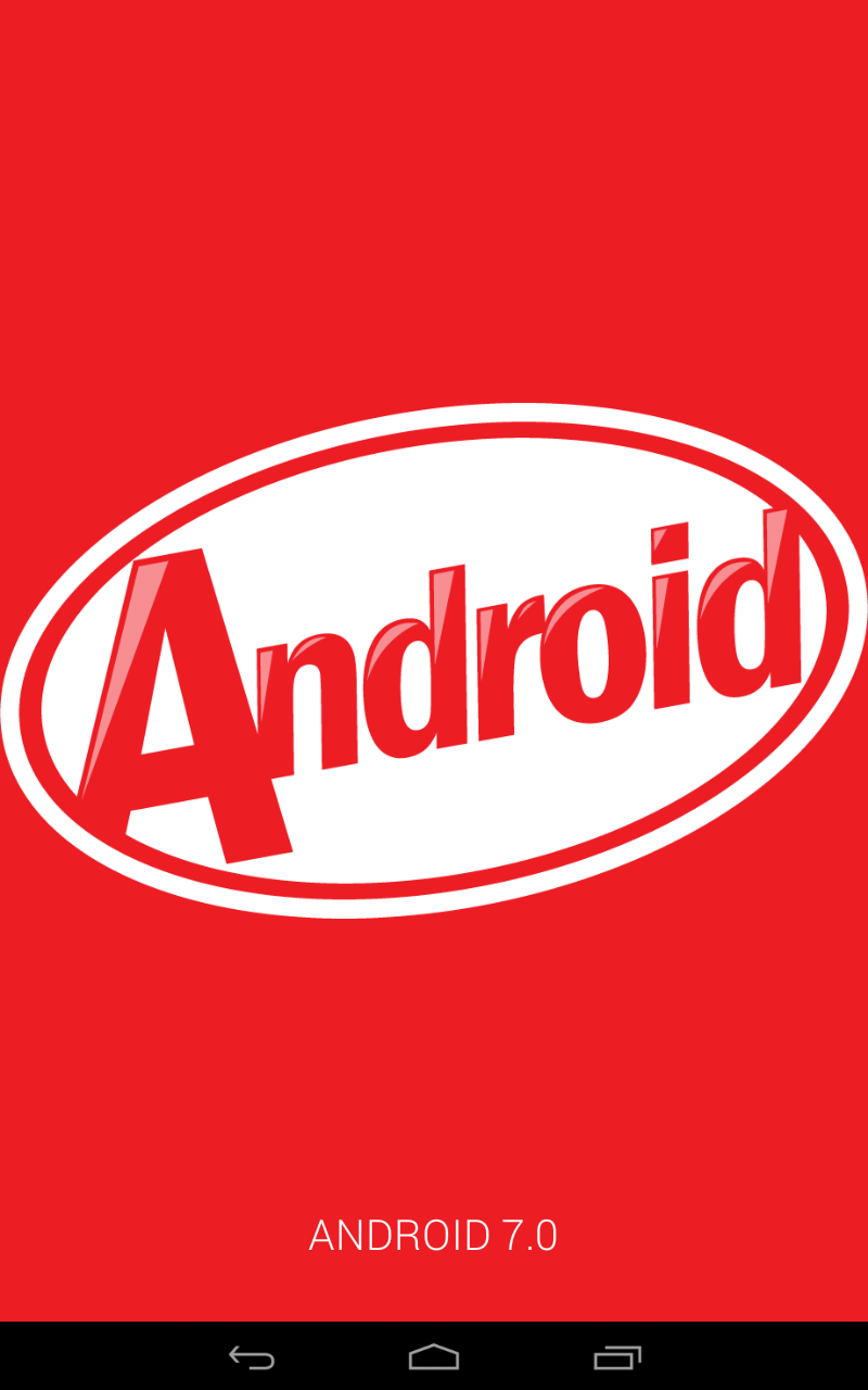 Schermata Logo versione android, mostra il logo di Android 4 Kitkat